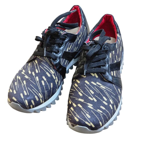 Liebeskind Berlin Black Arrow Leather Lace Up Women Sneakers EUR 37 - Picture 1 of 5